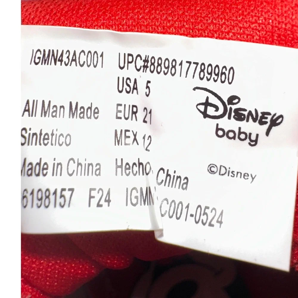 Disney Baby Minnie Mouse Sneakers White‎ Red Bow Toddler Shoes Size 5